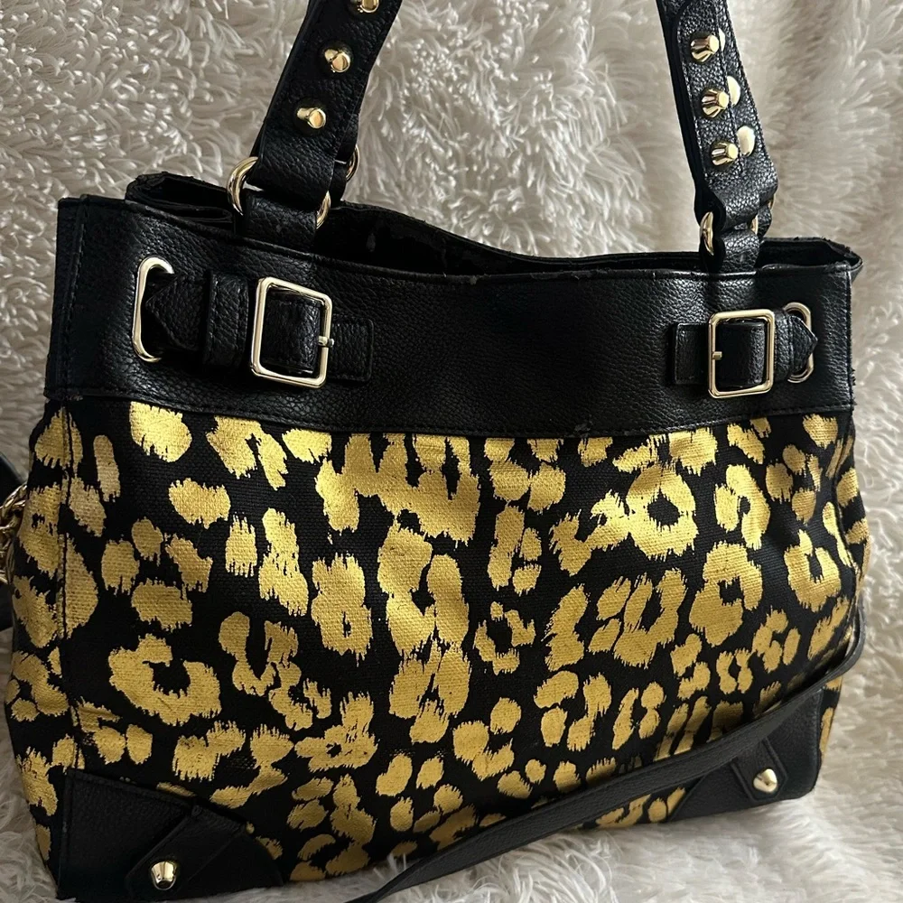 Juicy Couture 2013” Beverly Leopard Daydreamer Tote in Black & Metallic Gold NWT - Picture 3 of 16